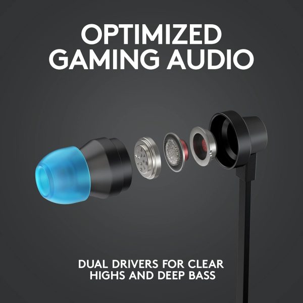 Logitech G333 Gaming Earphones with dual audio drivers, in-line mic and volume control, compatible with PC/PS/Xbox/Nintendo/Mobile with 3.5mm Aux or USB-C Port - Black, 981-000924 - Image 7