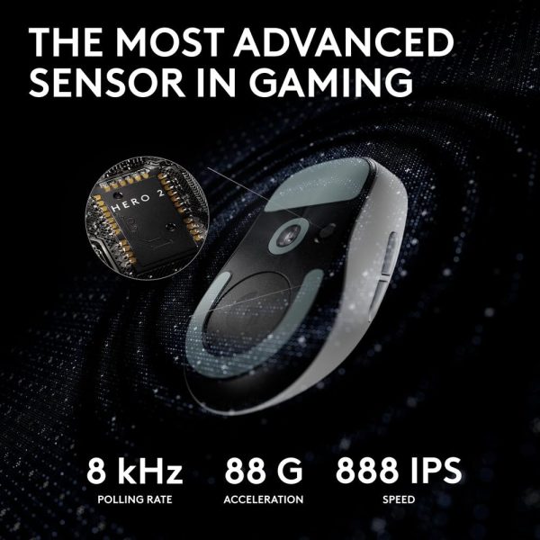 Logitech G PRO X Superlight 2 Lightspeed Wireless Gaming Mouse, Lightweight, LIGHTFORCE Hybrid Switches, Hero 2 Sensor, 32,000 DPI, 5 Programmable Buttons, USB-C Charging, PC & Mac, White, 910-006639 - Image 9