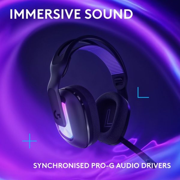 Logitech G522 LIGHTSPEED Wireless Gaming Headset, LIGHTSYNC RGB, Full Bandwidth Mic & Advanced Synchronized Audio, Tri-Connectivity with LIGHTSPEED, Bluetooth, USB-A to USB-C for PC, Black, 981-001544 - Image 6