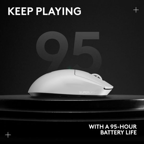 Logitech G PRO X Superlight 2 Lightspeed Wireless Gaming Mouse, Lightweight, LIGHTFORCE Hybrid Switches, Hero 2 Sensor, 32,000 DPI, 5 Programmable Buttons, USB-C Charging, PC & Mac, White, 910-006639 - Image 4