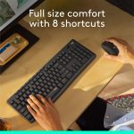 Logitech MK295 Silent Wireless Mouse & Keyboard Combo with SilentTouch Technology, Full Numpad, Advanced Optical Tracking, Lag-Free Wireless, 90% Less Noise, AR Keyboard - Graphite, 920-009801 - Image 3