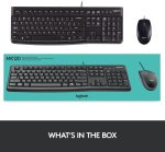Logitech MK120 Wired Keyboard and Mouse for Windows, Optical Wired Mouse, USB Plug and Play, Full Size, PC/Laptop, US Layout, Black, 920-002562 - Image 8