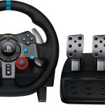 Logitech G29 Driving Force Racing Wheel and Floor Pedals, Real Force Feedback, Stainless Steel Paddle Shifters, Leather Steering Wheel Cover for PS5 Pro, PS5, PS4, PC, Mac - Black