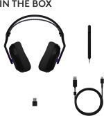 Logitech G522 LIGHTSPEED Wireless Gaming Headset, LIGHTSYNC RGB, Full Bandwidth Mic & Advanced Synchronized Audio, Tri-Connectivity with LIGHTSPEED, Bluetooth, USB-A to USB-C for PC, Black, 981-001544 - Image 9