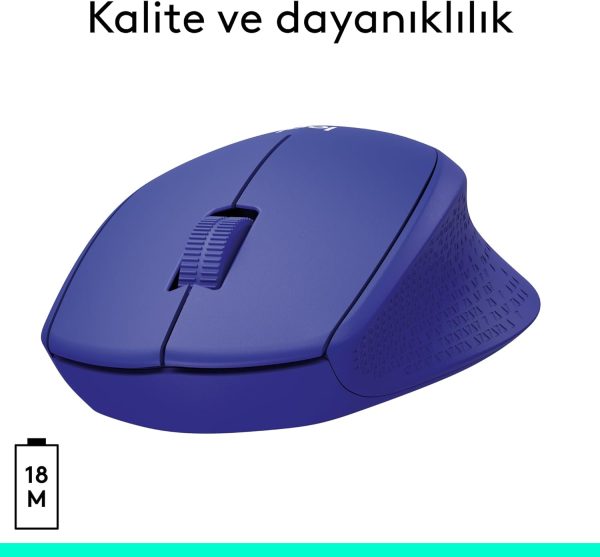 Logitech M330 Silent Plus Wireless Mouse, 2.4GHz with USB Nano Receiver, 1000 DPI Optical Tracking, 3 Buttons, 24 Month Life Battery, PC / Mac / Laptop, Blue, 910-004910 - Image 6