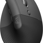 Logitech Lift Vertical Ergonomic Mouse, Wireless, Bluetooth or Logi Bolt USB receiver, Quiet clicks, 4 buttons, compatible with Windows/macOS/iPadOS, Laptop, PC - Graphite, 910-006473