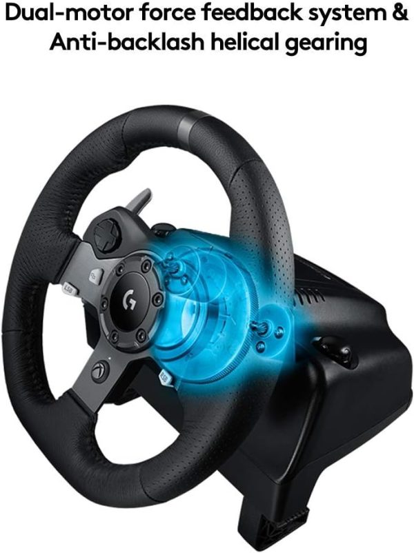 Logitech G920 Driving Force Racing Wheel and Floor Pedals, Real Force Feedback, Stainless Steel Paddle Shifters for Xbox Series X|S, Xbox One, PC, Mac - Black, 941-000124 - Image 5