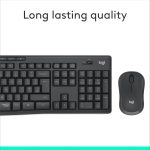 Logitech MK295 Silent Wireless Mouse & Keyboard Combo with SilentTouch Technology, Full Numpad, Advanced Optical Tracking, Lag-Free Wireless, 90% Less Noise, AR Keyboard - Graphite, 920-009801 - Image 7