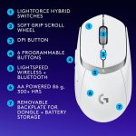 Logitech G309 LIGHTSPEED Wireless Gaming Mouse, Lightweight, LIGHTFORCE Hybrid Switches, HERO 25K Sensor, 300+ Hour Battery Life With AA Battery, 6 Programmable Buttons, PC & Mac - White, 910-007208 - Image 3