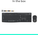 Logitech MK295 Silent Wireless Mouse & Keyboard Combo with SilentTouch Technology, Full Numpad, Advanced Optical Tracking, Lag-Free Wireless, 90% Less Noise, AR Keyboard - Graphite, 920-009801 - Image 9