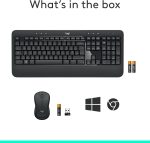 Logitech MK540 Advanced Wireless Keyboard and Mouse Combo for Windows, 2.4 GHz Unifying USB-Receiver, Multimedia Hotkeys, 3-Year Battery Life, for PC, Laptop, Arabic Layout - Black, 920-008693 - Image 7
