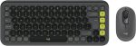 Logitech POP ICON COMBO, Bluetooth keyboard and mouse combo, comfortable typing, programmable keys and buttons, quiet clicks, Easy-Switch up to 3 devices - Graphite, 920-013140