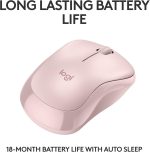 Logitech M240 Silent Bluetooth Mouse, Wireless, Compact, Portable, Smooth Tracking, 18-Month Battery, for Windows, macOS, ChromeOS, Compatible with PC, Mac, Laptop, Tablets - Rose, 910-007121 - Image 4