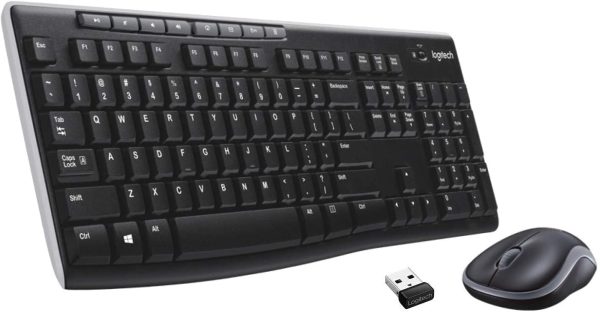Logitech MK270 Wireless Keyboard and Mouse Combo for Windows, 2.4 GHz Wireless, Compact Wireless Mouse, 8 Multimedia and Shortcut Keys, PC/Laptop, English/Arabic, Black, 920-004519 - Image 2