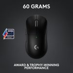 Logitech G PRO X Superlight 2 Lightspeed Wireless Gaming Mouse, Lightweight, LIGHTFORCE Hybrid Switches, Hero 2 Sensor, 32,000 DPI, 5 Programmable Buttons, USB-C Charging, PC & Mac, Black, 910-006631 - Image 2
