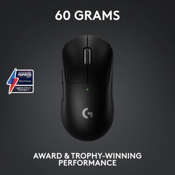 Logitech G PRO X Superlight 2 Lightspeed Wireless Gaming Mouse, Lightweight, LIGHTFORCE Hybrid Switches, Hero 2 Sensor, 32,000 DPI, 5 Programmable Buttons, USB-C Charging, PC & Mac, Black, 910-006631 - Image 2