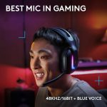 Logitech G522 LIGHTSPEED Wireless Gaming Headset, LIGHTSYNC RGB, Full Bandwidth Mic & Advanced Synchronized Audio, Tri-Connectivity with LIGHTSPEED, Bluetooth, USB-A to USB-C for PC, Black, 981-001544 - Image 7