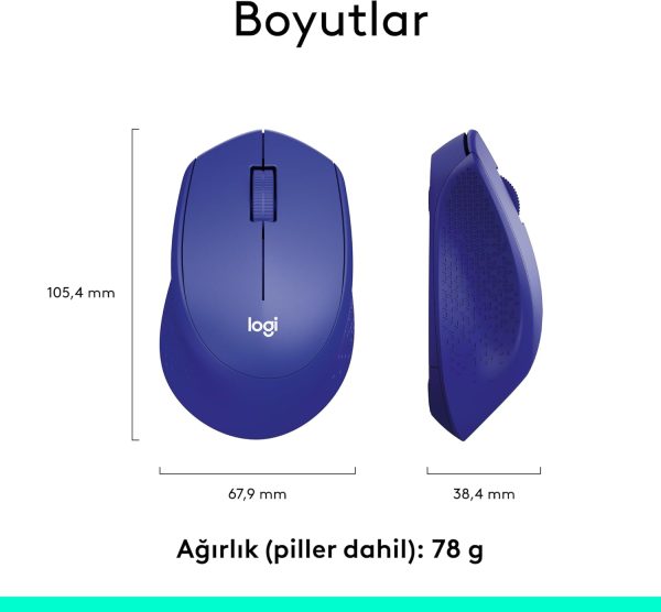 Logitech M330 Silent Plus Wireless Mouse, 2.4GHz with USB Nano Receiver, 1000 DPI Optical Tracking, 3 Buttons, 24 Month Life Battery, PC / Mac / Laptop, Blue, 910-004910 - Image 8