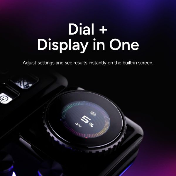 Cooler Master MasterHUB Encoder Dial with IPS Display Module: Scene Switching, Volume Control, Clock, Timer, and Endless Creative Possibilities, Black, MHDD01AA22 - Image 4