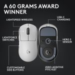 Logitech G PRO X Superlight 2 Lightspeed Wireless Gaming Mouse, Lightweight, LIGHTFORCE Hybrid Switches, Hero 2 Sensor, 32,000 DPI, 5 Programmable Buttons, USB-C Charging, PC & Mac, White, 910-006639 - Image 8