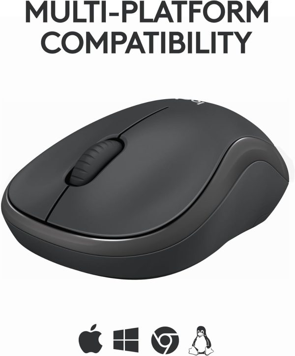 Logitech M241 Silent Bluetooth Mouse, Wireless, Compact, Portable, Smooth Tracking, 18-Month Battery, for Windows, macOS, ChromeOS, Compatible with PC, Mac, Laptop, Tablets - Graphite, 910-007471 - Image 6