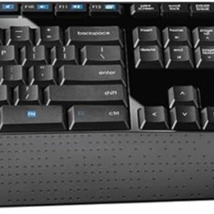Logitech MK345 Wireless Combo Full-Sized Keyboard with Palm Rest and Comfortable Right-Handed Mouse, 2.4 GHz Wireless USB Receiver, Compatible with PC, laptop, Arabic Layout - Black, 920-010068