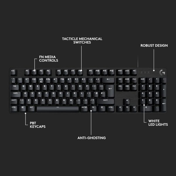 Logitech G413 SE Full-Size Mechanical Gaming Keyboard - Backlit Keyboard with Tactile Mechanical Switches, Anti-Ghosting, Compatible with Windows, macOS, AR Keyboard - Black, 920-010806 - Image 7