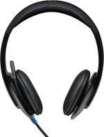 Logitech H540 Wired Headset, Stereo Headphone With Noise-Cancelling Microphone, Usb, On-Ear Controls, Mute Indicator Light, Pc/Mac/Laptop - Black, 981-000480 - Image 2