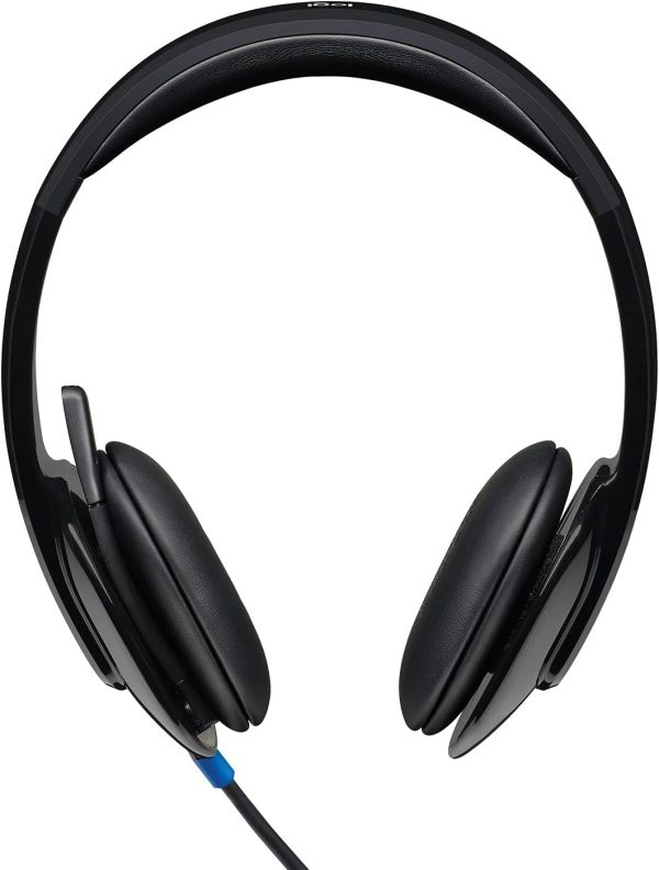 Logitech H540 Wired Headset, Stereo Headphone With Noise-Cancelling Microphone, Usb, On-Ear Controls, Mute Indicator Light, Pc/Mac/Laptop - Black, 981-000480 - Image 2