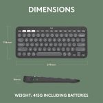 Logitech Pebble Keys 2 K380s, Multi-Device Bluetooth Wireless Keyboard with Customisable Shortcuts, Slim and Portable, Easy-Switch for Windows, macOS, iPadOS, Android, Chrome OS, ARA Layout - Graphite, 920-011867 - Image 9