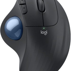 Logitech ERGO M575S Wireless Trackball Mouse, Wireless Ergonomic Mouse With Bluetooth and Encrypted Dongle, Comfortable Thumb Control, Precise and Smooth Tracking, for PC/Mac - Graphite, 910-007029