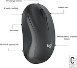 Logitech M241 Silent Bluetooth Mouse, Wireless, Compact, Portable, Smooth Tracking, 18-Month Battery, for Windows, macOS, ChromeOS, Compatible with PC, Mac, Laptop, Tablets - Graphite, 910-007471 - Image 7
