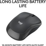 Logitech M241 Silent Bluetooth Mouse, Wireless, Compact, Portable, Smooth Tracking, 18-Month Battery, for Windows, macOS, ChromeOS, Compatible with PC, Mac, Laptop, Tablets - Graphite, 910-007471 - Image 4