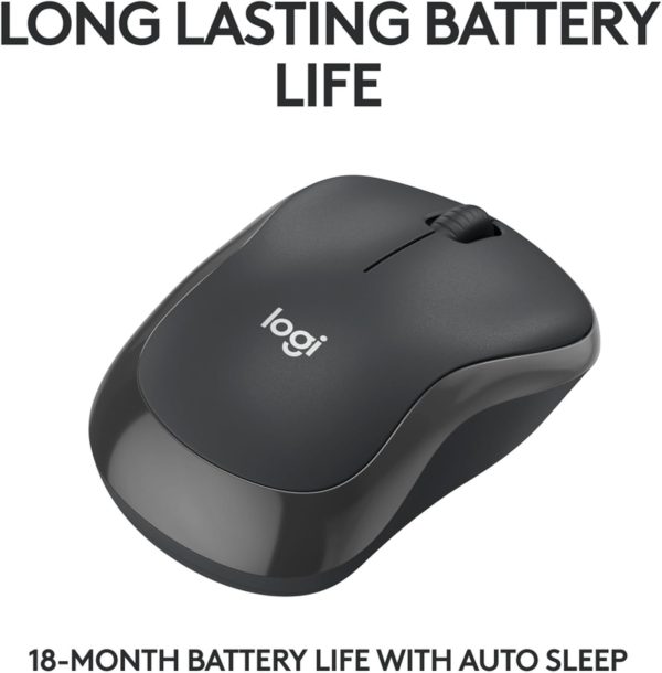 Logitech M241 Silent Bluetooth Mouse, Wireless, Compact, Portable, Smooth Tracking, 18-Month Battery, for Windows, macOS, ChromeOS, Compatible with PC, Mac, Laptop, Tablets - Graphite, 910-007471 - Image 4