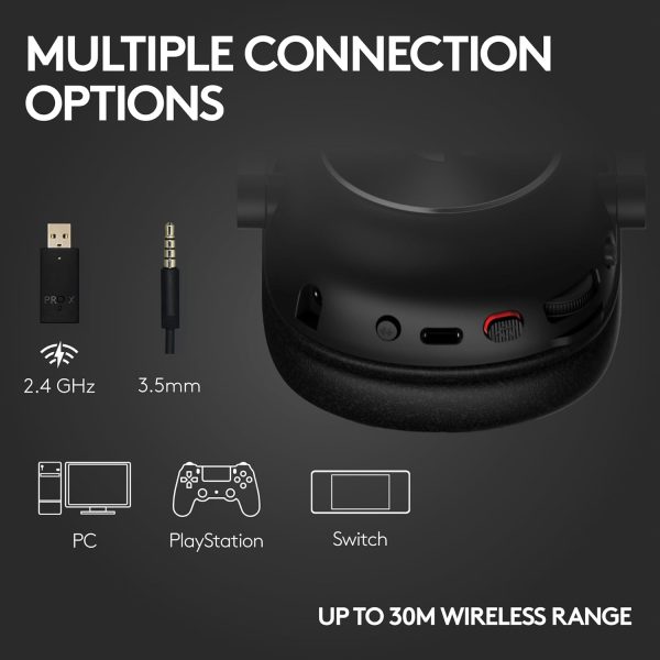 Logitech G PRO X 2 LIGHTSPEED Wireless Gaming Headset, Detachable Boom Mic, 7.1 Surround Sound, Bluetooth/USB/3.5mm Aux, for PC, PS5, PS4, Nintendo Switch, Black, 981-001263 - Image 7