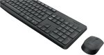Logitech Mk235 Wireless Keyboard And Mouse Combo For Windows, 2.4 Ghz Wireless With Unifying Usb-Receiver, Wireless Mouse,15 Fn Keys, 3-Year Battery Life, Pc/Laptop, Arabic Layout - Grey, 920-007927