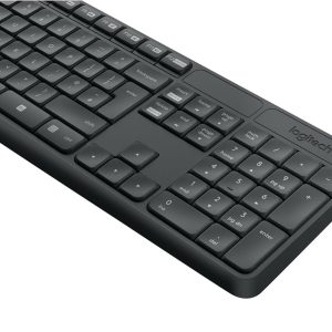 Logitech Mk235 Wireless Keyboard And Mouse Combo For Windows, 2.4 Ghz Wireless With Unifying Usb-Receiver, Wireless Mouse,15 Fn Keys, 3-Year Battery Life, Pc/Laptop, Arabic Layout - Grey, 920-007927