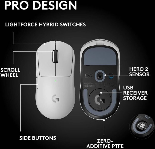Logitech G PRO X SUPERLIGHT 2 SE LIGHTSPEED Wireless Gaming Mouse, HERO 2 Sensor, White, 910-007555 - Image 8