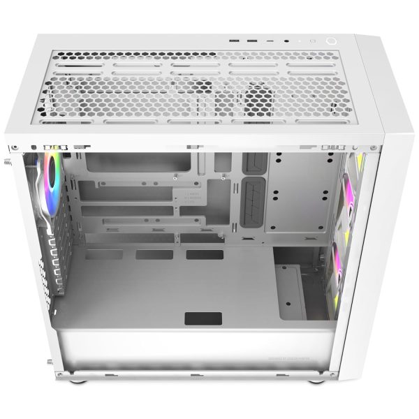 Cooler Master MB600 Computer Case, Back Connected Motherboard Support, 420mm Radiator Support, 3X 140mm & 1 x 120mm ARGB Fans, Type C Connector, ARGB Fan HUB, White, MB600-WGNN-S00 - Image 5