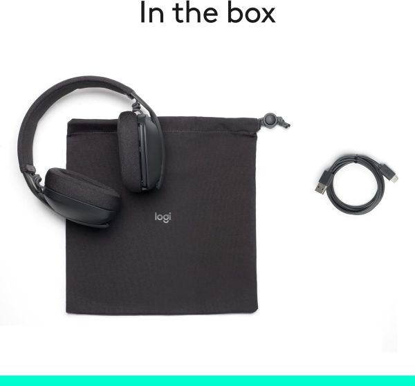 Logitech Zone Vibe 100 Lightweight Wireless Over-Ear Headphones with Noise-Cancelling Microphone, Advanced Multipoint Bluetooth Headset, Works with Teams, Google Meet, Zoom, Mac/PC - Graphite, 981-001213 - Image 11