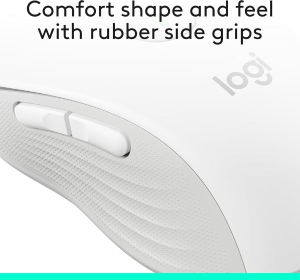 Logitech Signature M650 Wireless Mouse - For Small to Medium Sized Hands, 2-Year Battery, Silent Clicks, Customizable Side Buttons, Bluetooth, PC/Mac/Multi-Device/Chromebook - White, 910-006255 - Image 8