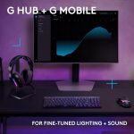 Logitech G522 LIGHTSPEED Wireless Gaming Headset, LIGHTSYNC RGB, Full Bandwidth Mic & Advanced Synchronized Audio, Tri-Connectivity with LIGHTSPEED, Bluetooth, USB-A to USB-C for PC, Black, 981-001544 - Image 3