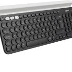 Logitech K780 Multi Device Wireless Keyboard For Windows, Apple, Android Or Chrome, Wireless 2.4Ghz And Bluetooth, Grey/White, Black, 920-008042