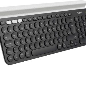 Logitech K780 Multi Device Wireless Keyboard For Windows, Apple, Android Or Chrome, Wireless 2.4Ghz And Bluetooth, Grey/White, Black, 920-008042