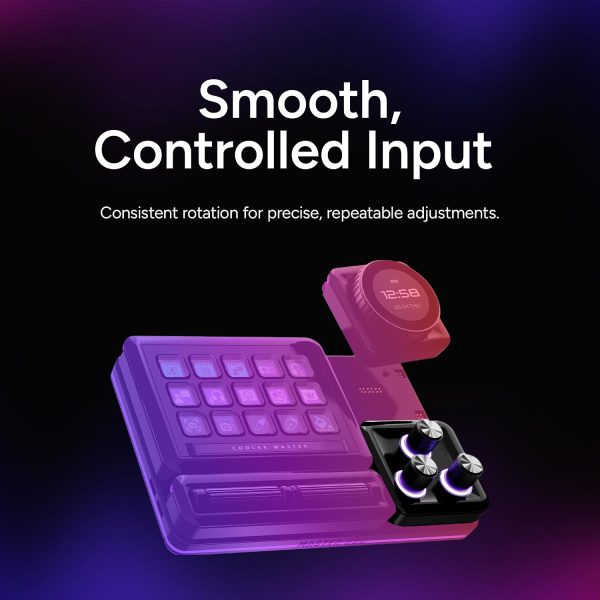 Cooler Master MasterHUB 3xKnob Module: Precision Control with Customizable Knobs and RGB LEDs for Effortless Fine-Tuning of Creative Apps and Lighting, Black, MHKB03AA22 - Image 8