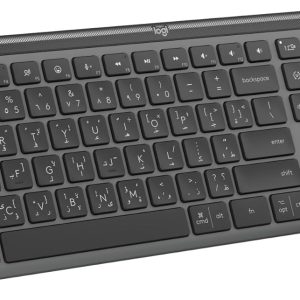 Logitech Signature Slim K950 Wireless Keyboard, Sleek Design, Switch Typing Between Devices, Quiet Typing, Bluetooth, Multi-OS, Windows, Mac, Chrome, Arabic Layout - Graphite, 920-012468