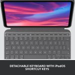 Logitech Combo Touch Detachable iPad Keyboard Case (10th gen and A16) with Large Precision Trackpad, Full-Size Backlit Keyboard, and Smart Connector Technology, Arabic Layout, Grey, 920-011379 - Image 6