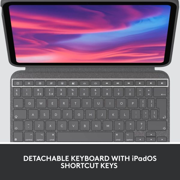 Logitech Combo Touch Detachable iPad Keyboard Case (10th gen and A16) with Large Precision Trackpad, Full-Size Backlit Keyboard, and Smart Connector Technology, Arabic Layout, Grey, 920-011379 - Image 6