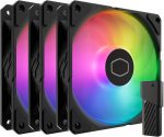 Cooler Master SickleFlow Edge 120 ARGB 3-Pack - 3x120mm Fans (690-2500rpm, PWM), High Airflow (70.7CFM) & Static Pressure (3.61mmH2O), ARGB Gen 2, LED Controller, 32.8dBA Max. - Black, MFX-B2DN-253P2-R2