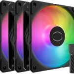 Cooler Master SickleFlow Edge 120 ARGB 3-Pack - 3x120mm Fans (690-2500rpm, PWM), High Airflow (70.7CFM) & Static Pressure (3.61mmH2O), ARGB Gen 2, LED Controller, 32.8dBA Max. - Black, MFX-B2DN-253P2-R2